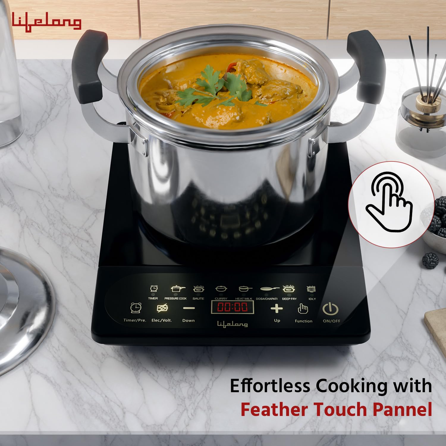 Lifelong 2100 Watt Induction Stove Touch Panel